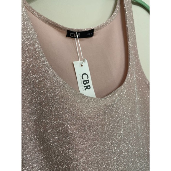 Womens Pink BodyCon Dress CBR Rose Silver Tank Dress Sz M NEW Fitted - Picture 8 of 10